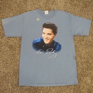Elvis Presley‎ Vintage 1999 Shirt Large Blue Graceland Short Sleeve Graphic Tee